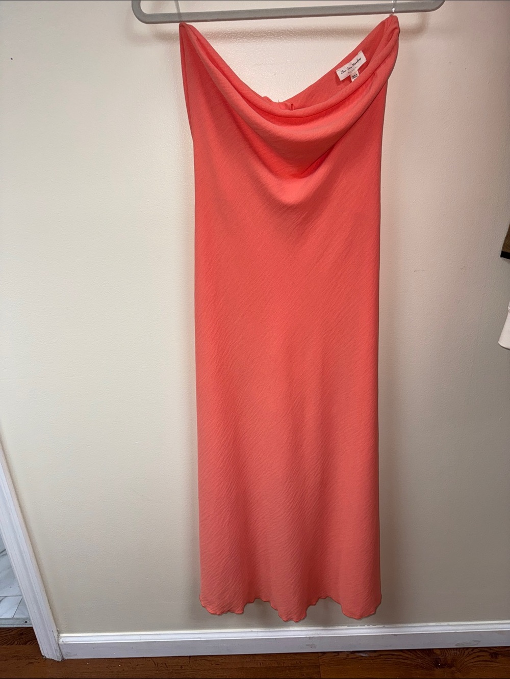 See You Monday Coral Cowl Maxi Dress